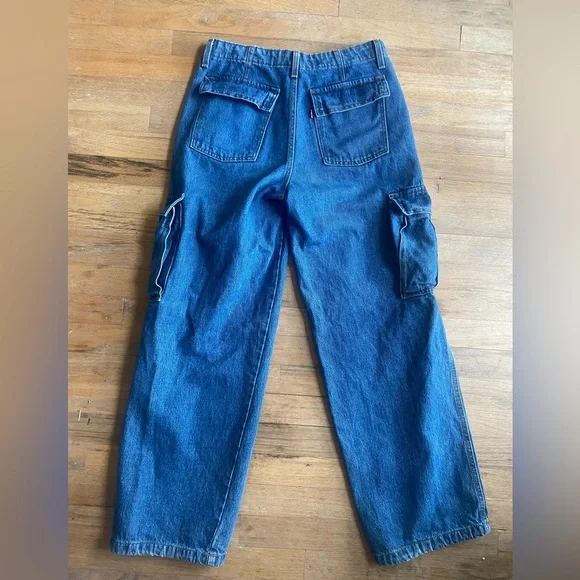 Vintage Levi's '94 Baggy Cargo Jeans Size 27 |90s Y2K Loose Fit Denim - Picture 4 of 7